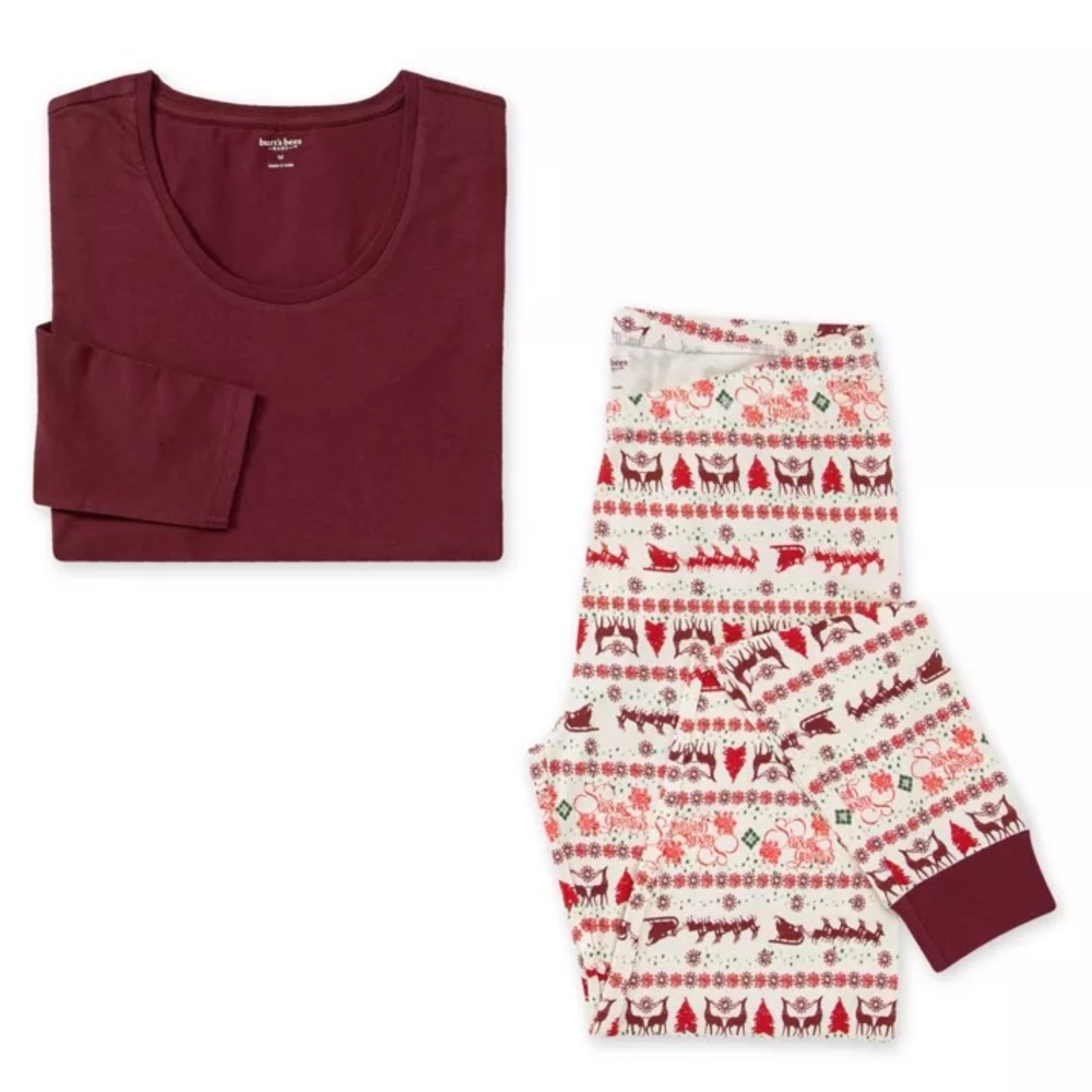 Burt’s Bee’s Womens XL Seasons Greetings Pajamas